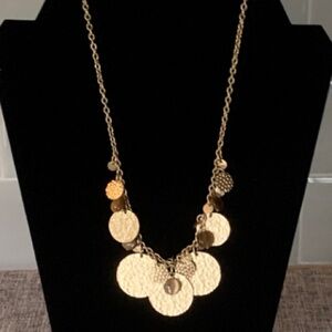 LIA SOPHIA Golden Girl Gold Hammered Disk Necklace